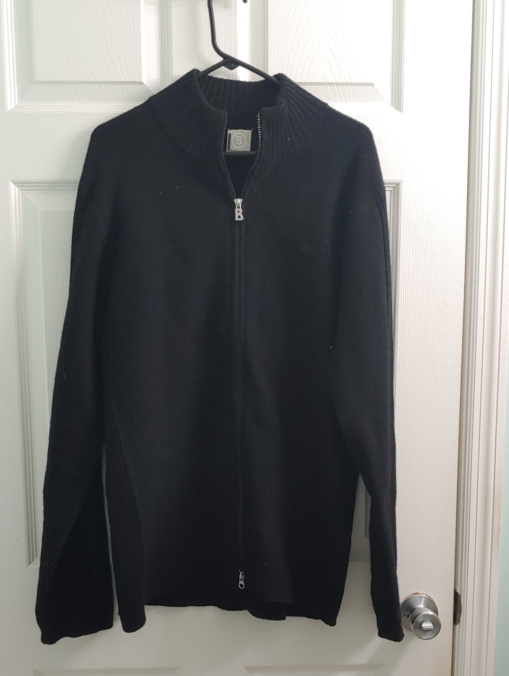 Bogner Fire + Ice Men's Black Wool Full-Zip Sweater Knit Jacket Size XL